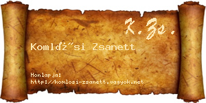 Komlósi Zsanett névjegykártya